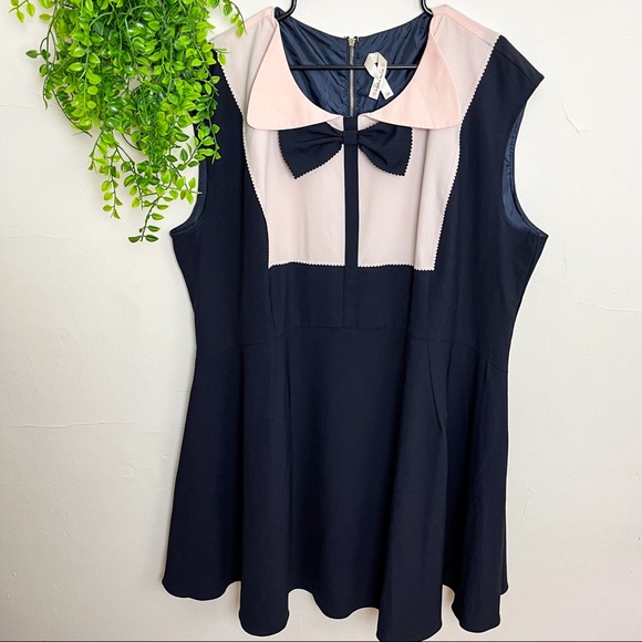 Kristin Miles Dresses & Skirts - Kristin Miles Navy Pink Fit and Flare Dress 3X